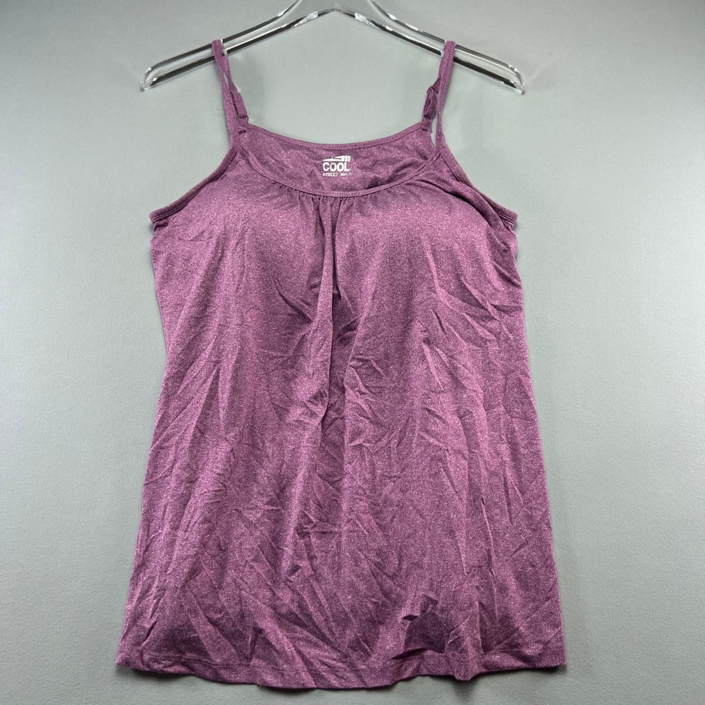 32 Degrees Cool Cami Top Womens L Heather Plum Built In Cups Adjustable Straps